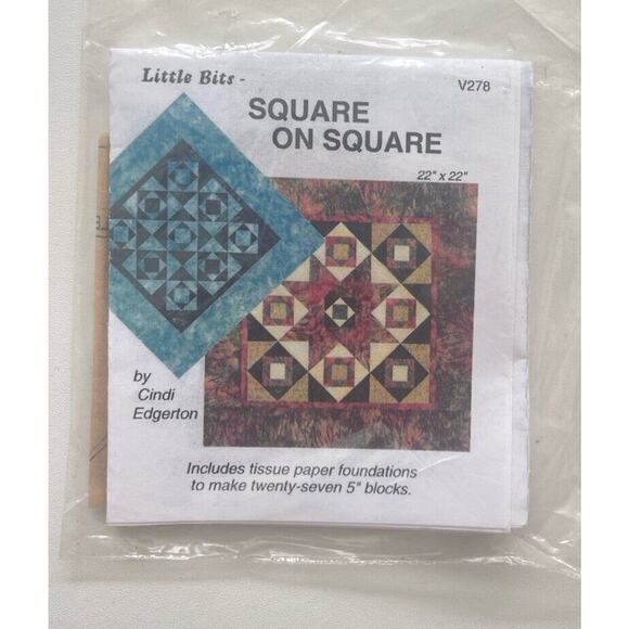 Little Bits Other - Little Bits Quilt Pattern - Square on Square (Cindi Edgerton) #V278